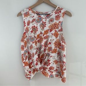 J. Jill Twist-Front Linen Tank